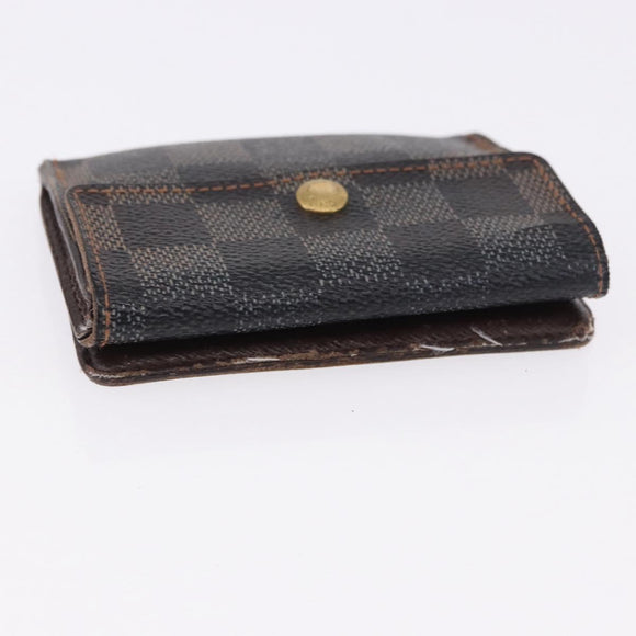 LOUIS VUITTON Monogram Taiga Damier Ebene Wallet 7 Set Black Green Auth am11994
