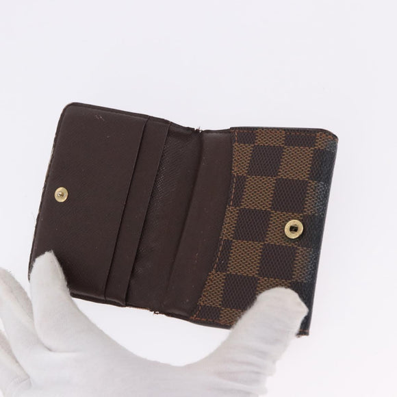 LOUIS VUITTON Monogram Taiga Damier Ebene Wallet 7 Set Black Green Auth am11994
