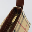 BURBERRY Nova Check Hand Bag PVC Beige Gold Auth am11995V-14