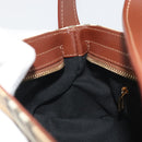 BURBERRY Nova Check Hand Bag PVC Beige Gold Auth am11995V-18
