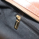 BURBERRY Nova Check Hand Bag PVC Beige Gold Auth am11995V-19