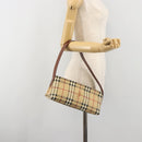 BURBERRY Nova Check Hand Bag PVC Beige Gold Auth am11995V-22
