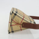 BURBERRY Nova Check Hand Bag PVC Beige Gold Auth am11995V-4