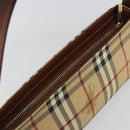 BURBERRY Nova Check Hand Bag PVC Beige Gold Auth am11995V-6