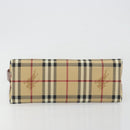 BURBERRY Nova Check Hand Bag PVC Beige Gold Auth am11995V-9