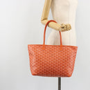 GOYARD Herringbone Artois PM Tote Bag PVC Leather Orange Auth am11996SM-21