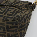 FENDI Zucca Canvas Mamma Baguette Shoulder Bag Brown Black Auth am12000A-9