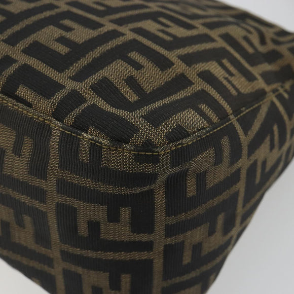 FENDI Zucca Canvas Mamma Baguette Shoulder Bag Brown Black Auth am12000A