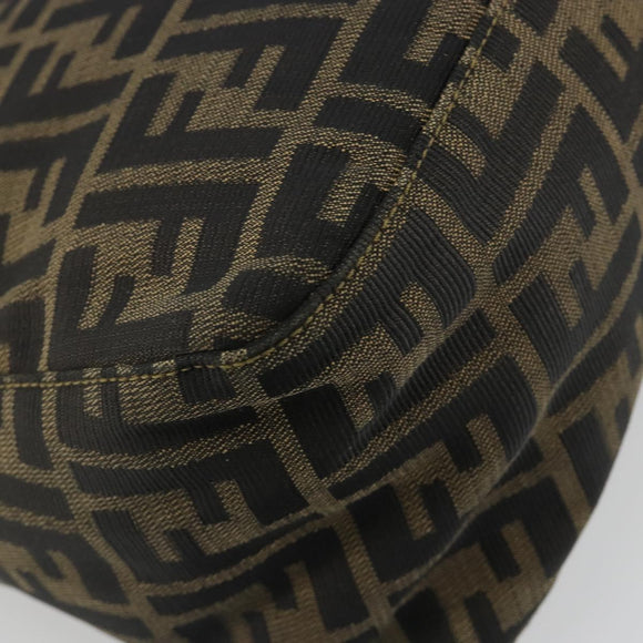 FENDI Zucca Canvas Mamma Baguette Shoulder Bag Brown Black Auth am12000A