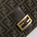 FENDI Zucca Canvas Mamma Baguette Shoulder Bag Brown Black Auth am12000A-18