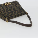 FENDI Zucca Canvas Mamma Baguette Shoulder Bag Brown Black Auth am12000A-7