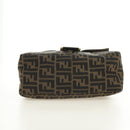 FENDI Zucca Canvas Mamma Baguette Shoulder Bag Brown Black gold Auth am12002V-11