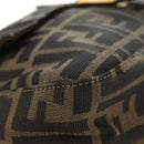 FENDI Zucca Canvas Mamma Baguette Shoulder Bag Brown Black gold Auth am12002V-12