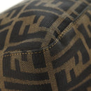 FENDI Zucca Canvas Mamma Baguette Shoulder Bag Brown Black gold Auth am12002V-14