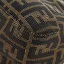 FENDI Zucca Canvas Mamma Baguette Shoulder Bag Brown Black gold Auth am12002V-15