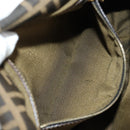 FENDI Zucca Canvas Mamma Baguette Shoulder Bag Brown Black gold Auth am12002V-23