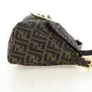 FENDI Zucca Canvas Mamma Baguette Shoulder Bag Brown Black gold Auth am12002V-5