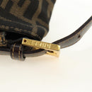 FENDI Zucca Canvas Mamma Baguette Shoulder Bag Brown Black gold Auth am12002V-9