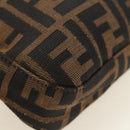 FENDI Zucca Canvas Mamma Baguette Shoulder Bag Black Brown Auth am12003V-15