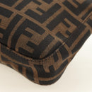 FENDI Zucca Canvas Mamma Baguette Shoulder Bag Black Brown Auth am12003V-16