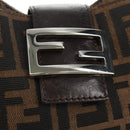 FENDI Zucca Canvas Mamma Baguette Shoulder Bag Black Brown Auth am12003V-9