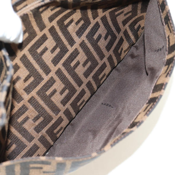 FENDI Zucca Canvas Mamma Baguette Shoulder Bag Black Brown Auth am12003V