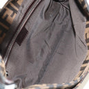 FENDI Zucca Canvas Mamma Baguette Shoulder Bag Black Brown Auth am12003V-11