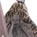FENDI Zucca Canvas Mamma Baguette Shoulder Bag Black Brown Auth am12003V-21