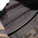 FENDI Zucca Canvas Mamma Baguette Shoulder Bag Black Brown Auth am12003V-12