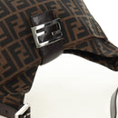 FENDI Zucca Canvas Mamma Baguette Shoulder Bag Black Brown Auth am12003V-6