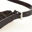 FENDI Zucca Canvas Mamma Baguette Shoulder Bag Black Brown Auth am12003V-8