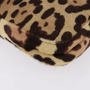 FENDI Leopard Mamma Baguette Bag Harako leather Beige Silver Auth am12004SM-9