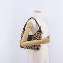 FENDI Leopard Mamma Baguette Bag Harako leather Beige Silver Auth am12004SM-25