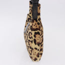 FENDI Leopard Mamma Baguette Bag Harako leather Beige Silver Auth am12004SM-3