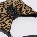 FENDI Leopard Mamma Baguette Bag Harako leather Beige Silver Auth am12004SM-6