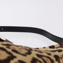 FENDI Leopard Mamma Baguette Bag Harako leather Beige Silver Auth am12004SM-8