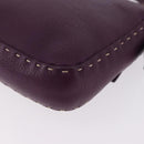 FENDI Selleria Mamma Baguette Shoulder Bag Leather Purple Silver Auth am12005SAM-17