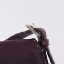 FENDI Selleria Mamma Baguette Shoulder Bag Leather Purple Silver Auth am12005SAM-18