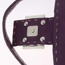 FENDI Selleria Mamma Baguette Shoulder Bag Leather Purple Silver Auth am12005SAM-20