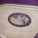 FENDI Selleria Mamma Baguette Shoulder Bag Leather Purple Silver Auth am12005SAM-11