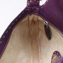FENDI Selleria Mamma Baguette Shoulder Bag Leather Purple Silver Auth am12005SAM-22