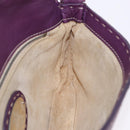 FENDI Selleria Mamma Baguette Shoulder Bag Leather Purple Silver Auth am12005SAM-23