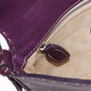 FENDI Selleria Mamma Baguette Shoulder Bag Leather Purple Silver Auth am12005SAM-24