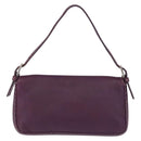 FENDI Selleria Mamma Baguette Shoulder Bag Leather Purple Silver Auth am12005SAM-2