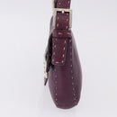 FENDI Selleria Mamma Baguette Shoulder Bag Leather Purple Silver Auth am12005SAM-3