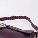 FENDI Selleria Mamma Baguette Shoulder Bag Leather Purple Silver Auth am12005SAM-14