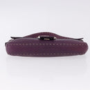 FENDI Selleria Mamma Baguette Shoulder Bag Leather Purple Silver Auth am12005SAM-5