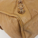 BALENCIAGA The Giant City Hand Bag Leather 2way Beige 281770 Auth am12006A-16