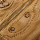 BALENCIAGA The Giant City Hand Bag Leather 2way Beige 281770 Auth am12006A-19