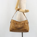 BALENCIAGA The Giant City Hand Bag Leather 2way Beige 281770 Auth am12006A-29
